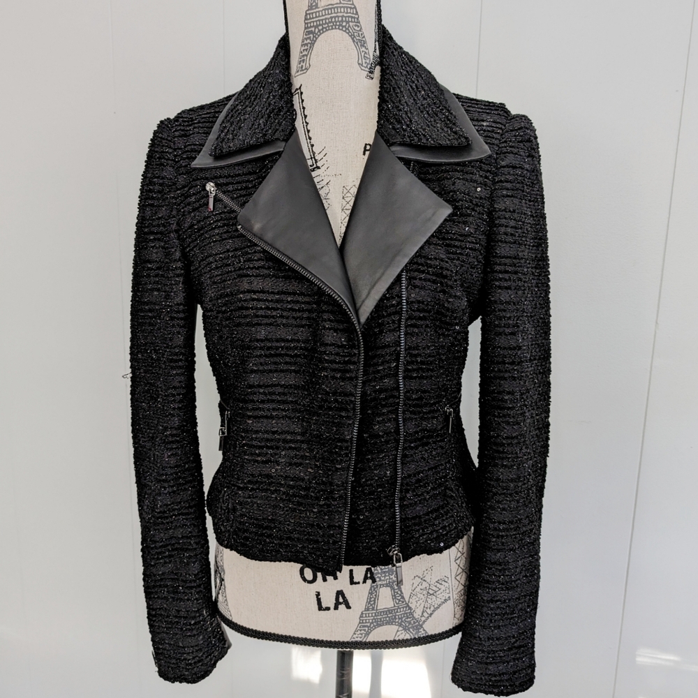 Bebe tweed cropped blazer jacket
